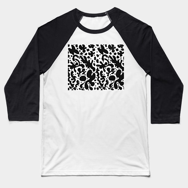 Black shapes Baseball T-Shirt by Almanzart